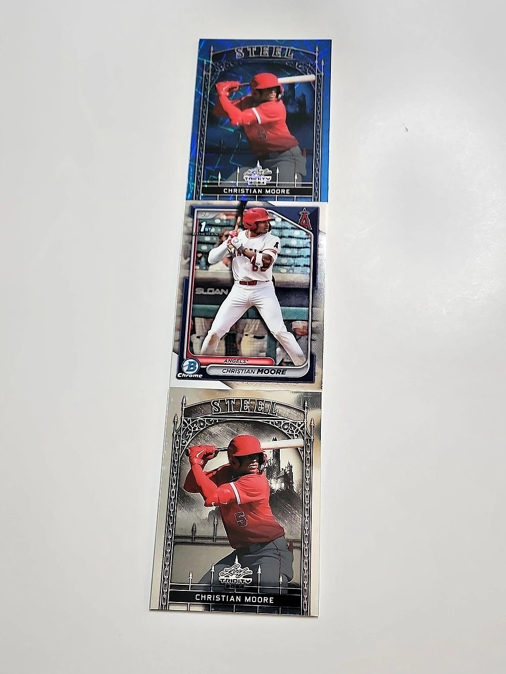 Christian Moore ~ Rookie ~ Numbered ~ 3 Card Lot Baseball Cards
